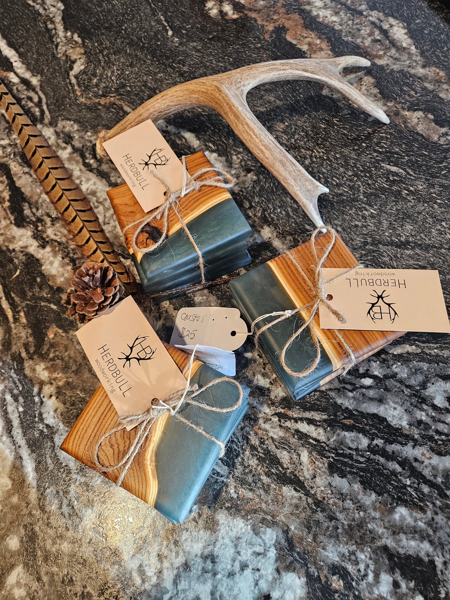 Russian Olive/Epoxy Coasters