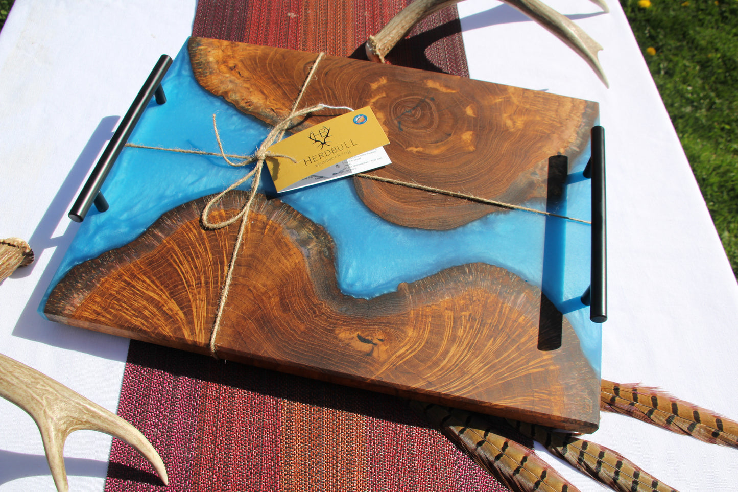 Teak Burl Serving Tray