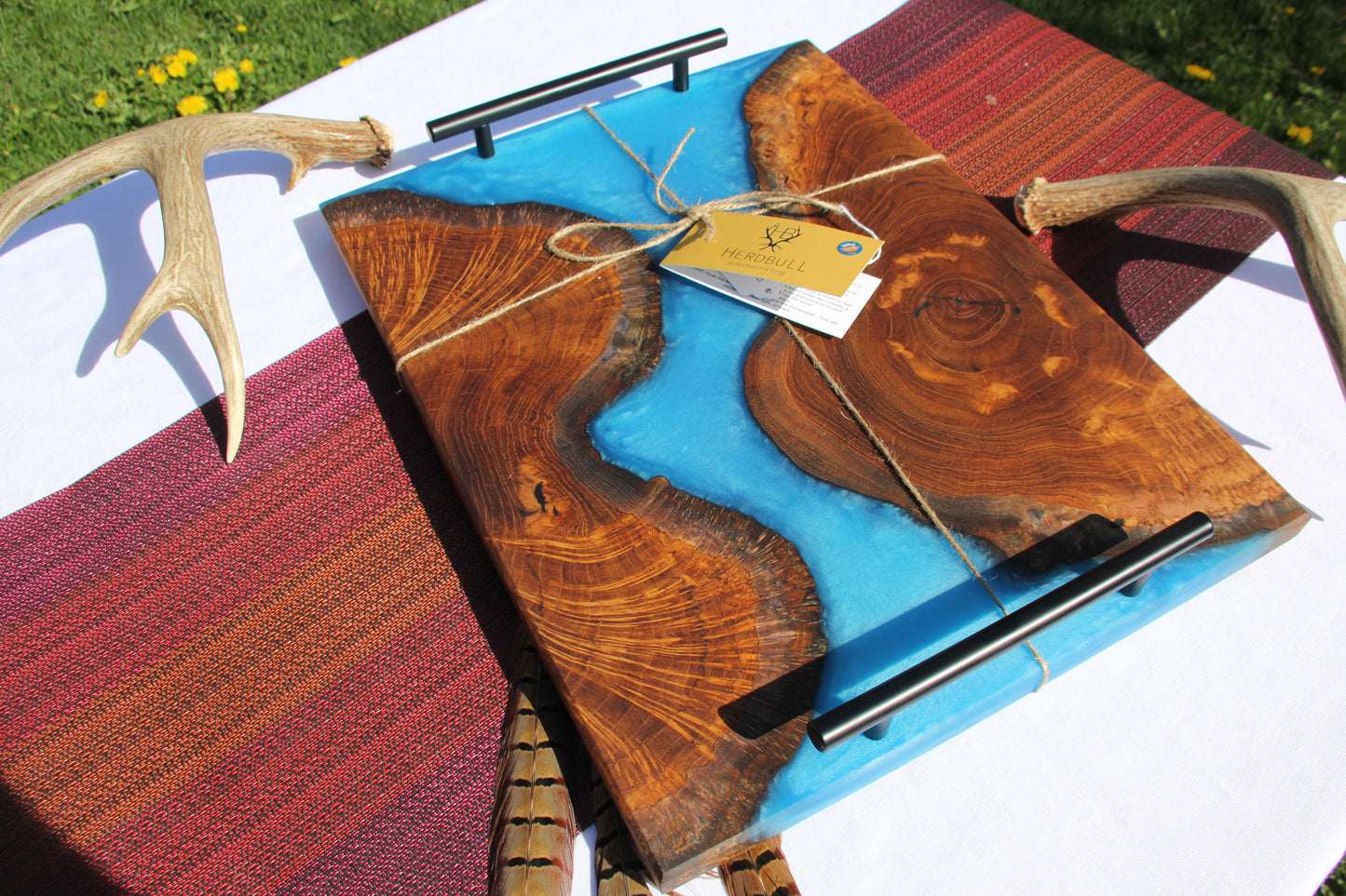 Teak Burl Serving Tray