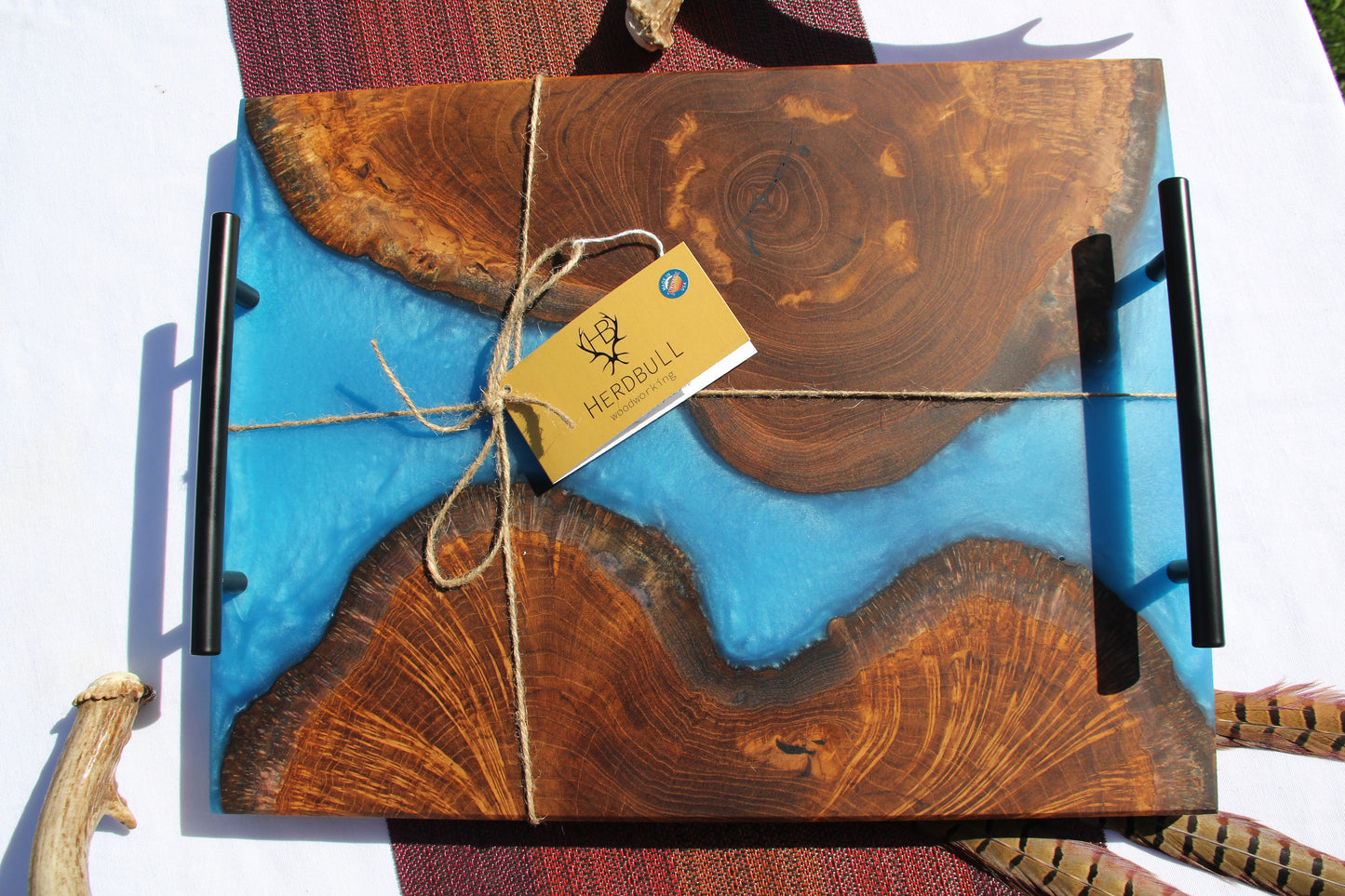 Teak Burl Serving Tray