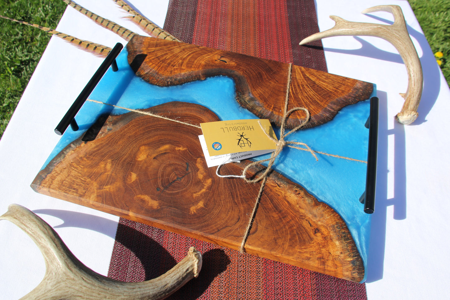 Teak Burl Serving Tray