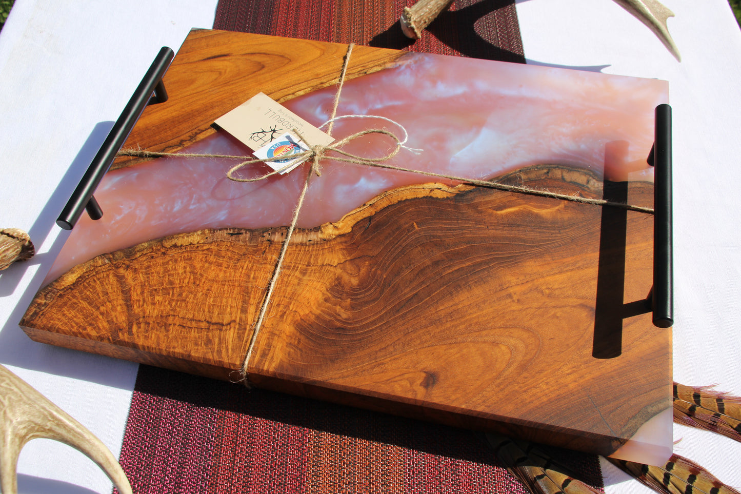 Teak Burl Serving Tray