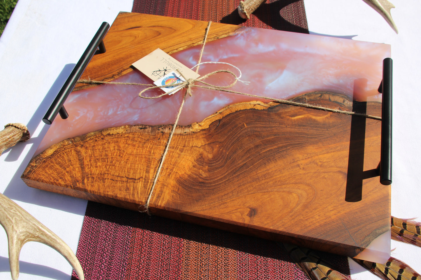 Teak Burl Serving Tray