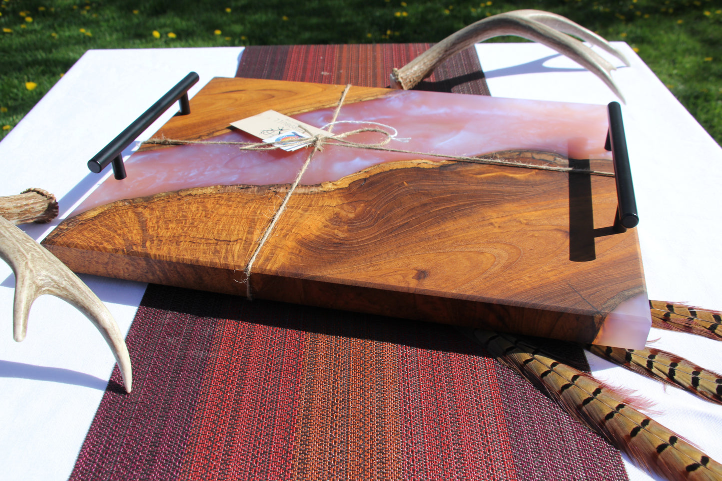 Teak Burl Serving Tray