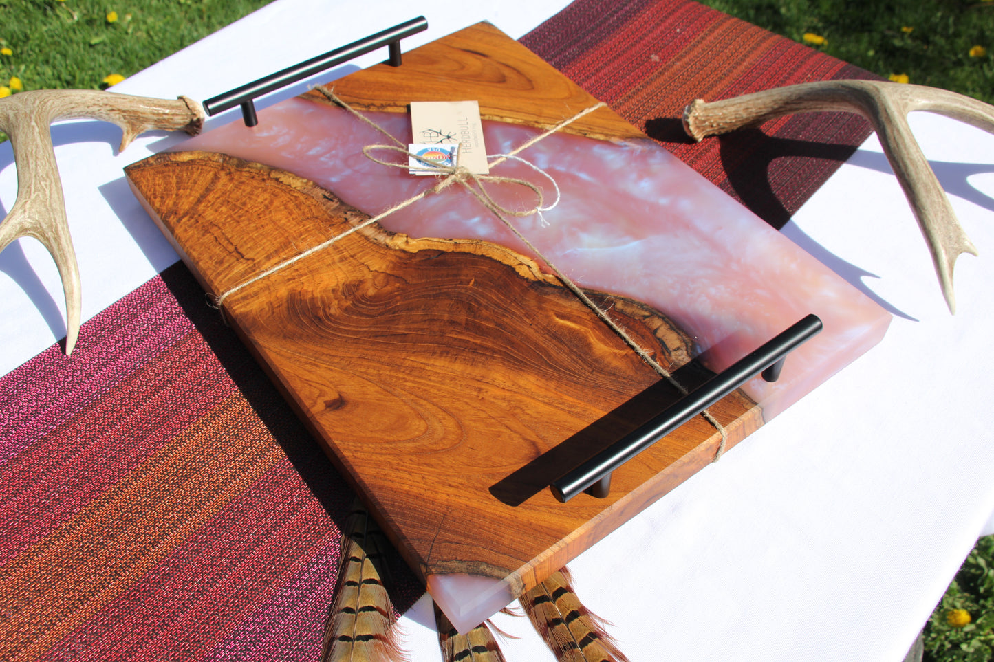 Teak Burl Serving Tray