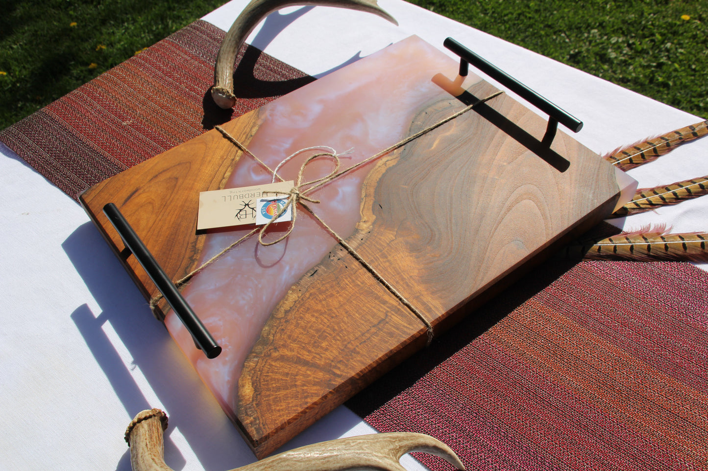Teak Burl Serving Tray