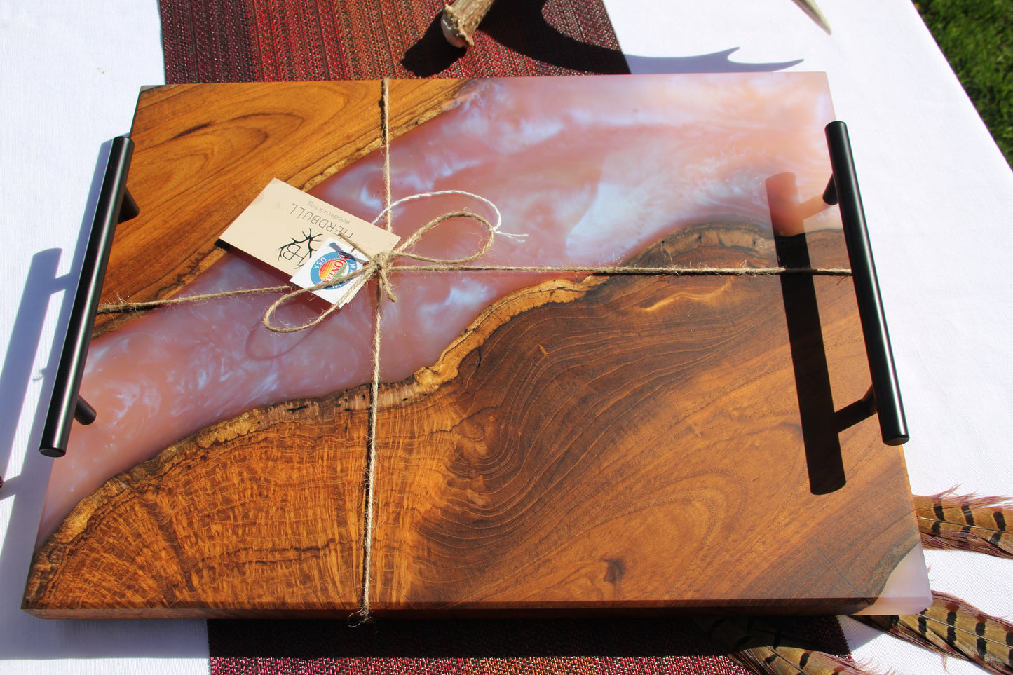 Teak Burl Serving Tray