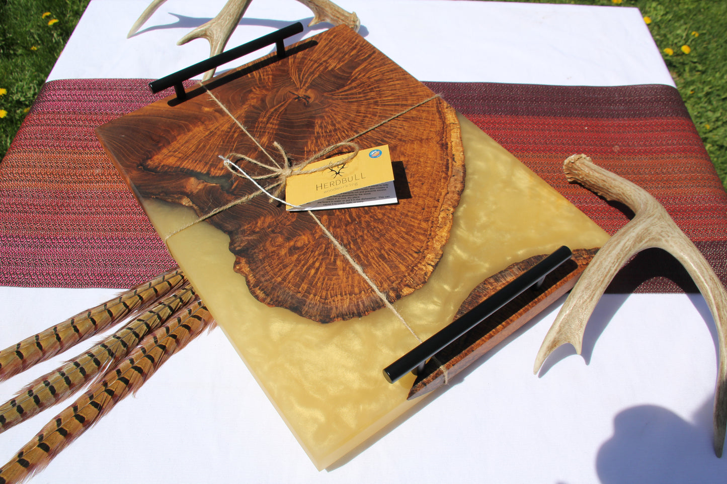 Teak Burl Serving Tray