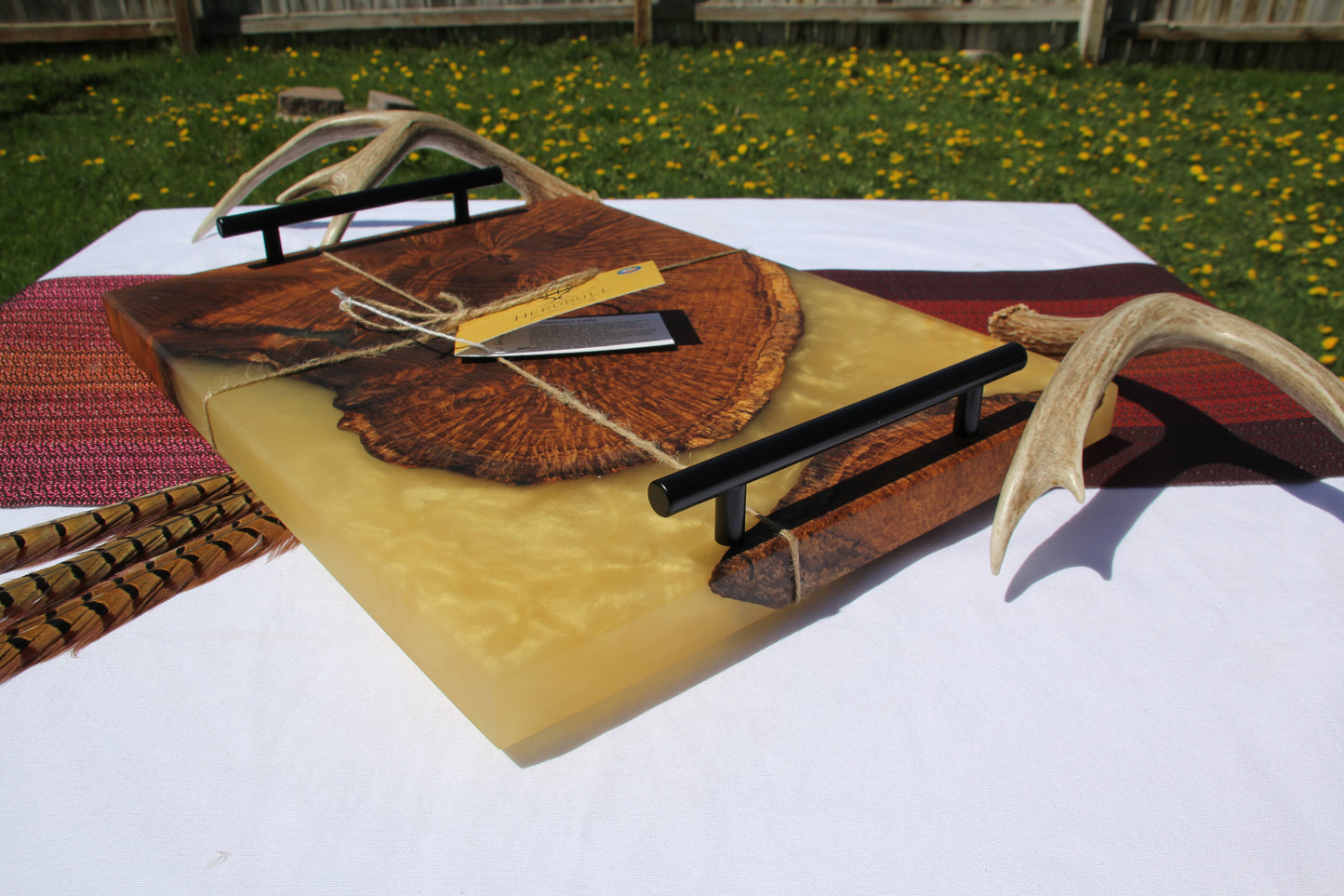 Teak Burl Serving Tray