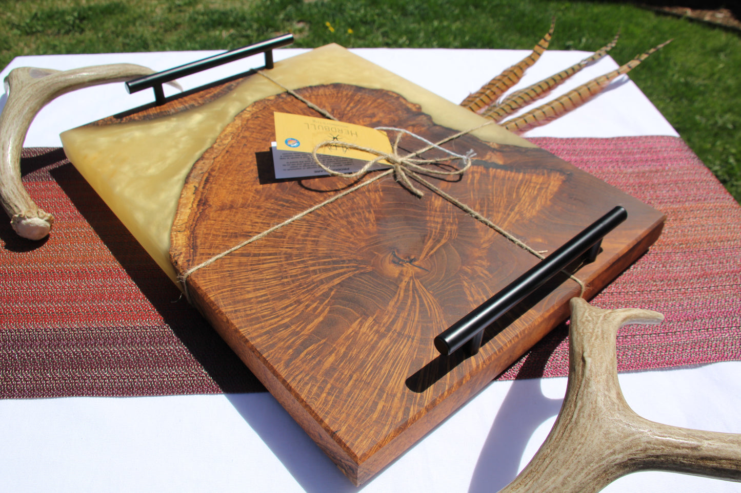 Teak Burl Serving Tray
