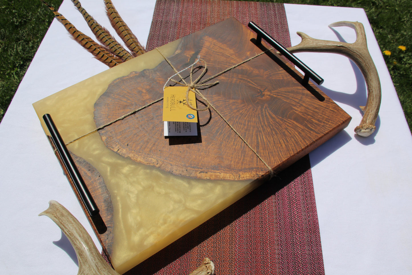 Teak Burl Serving Tray