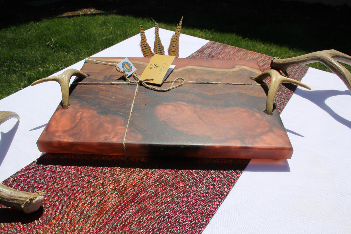 Walnut Antler Serving Tray