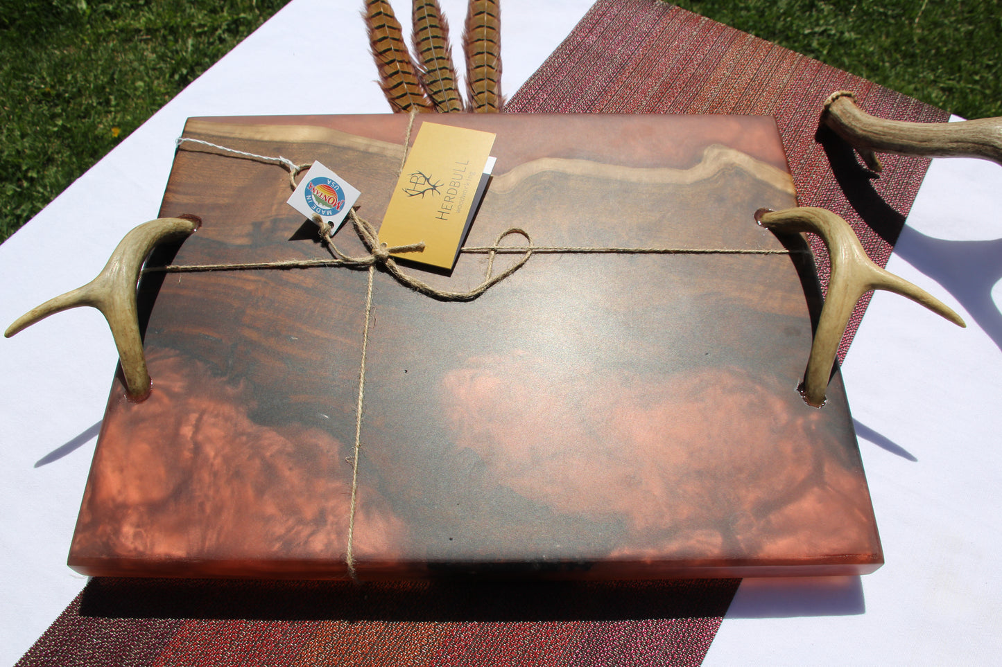 Walnut Antler Serving Tray
