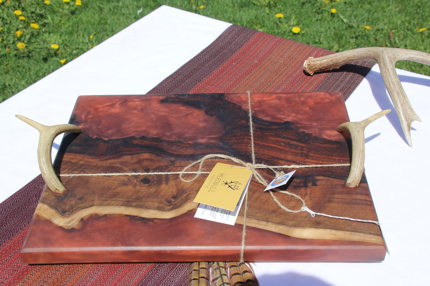 Walnut Antler Serving Tray