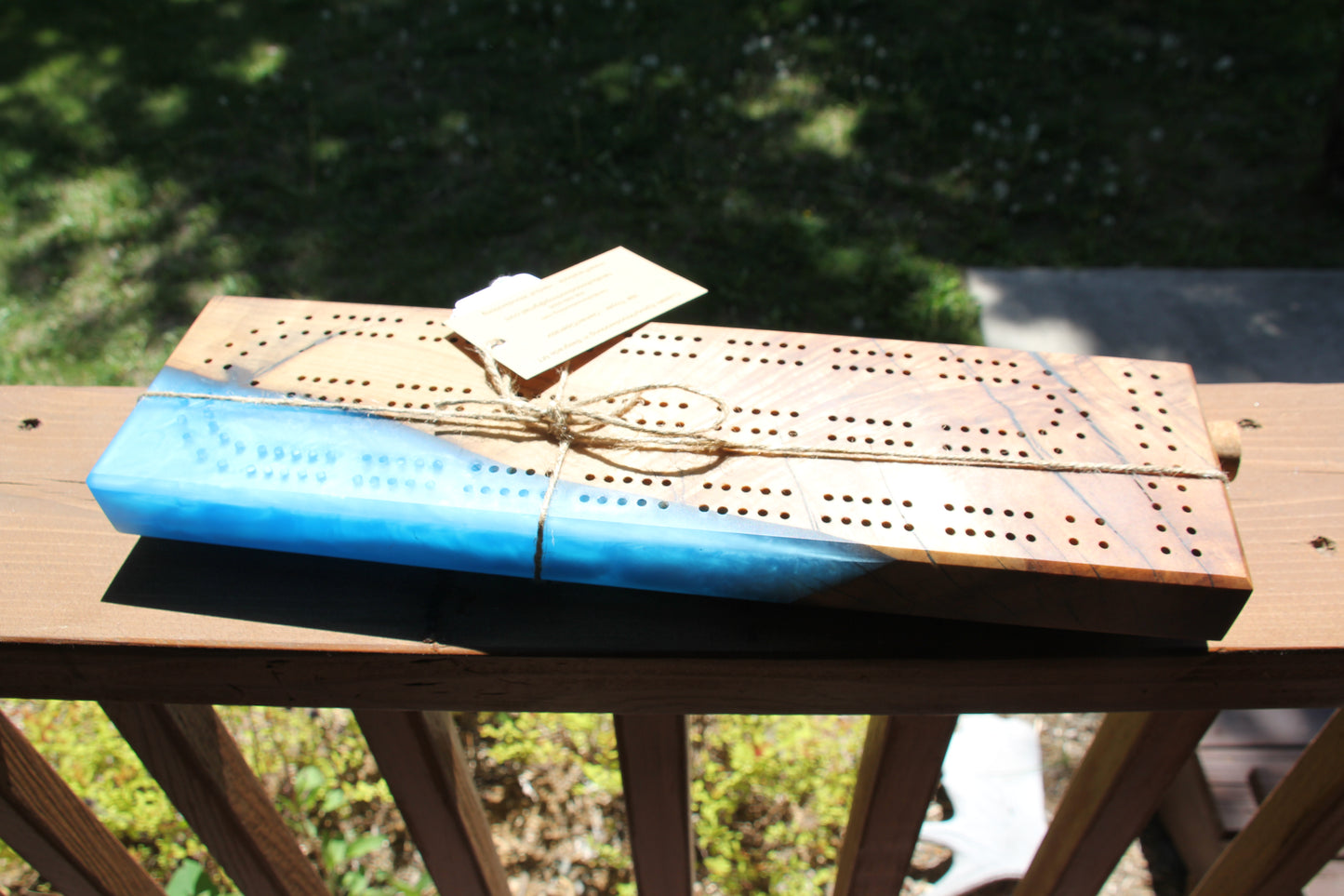 Walnut Epoxy Cribbage Board