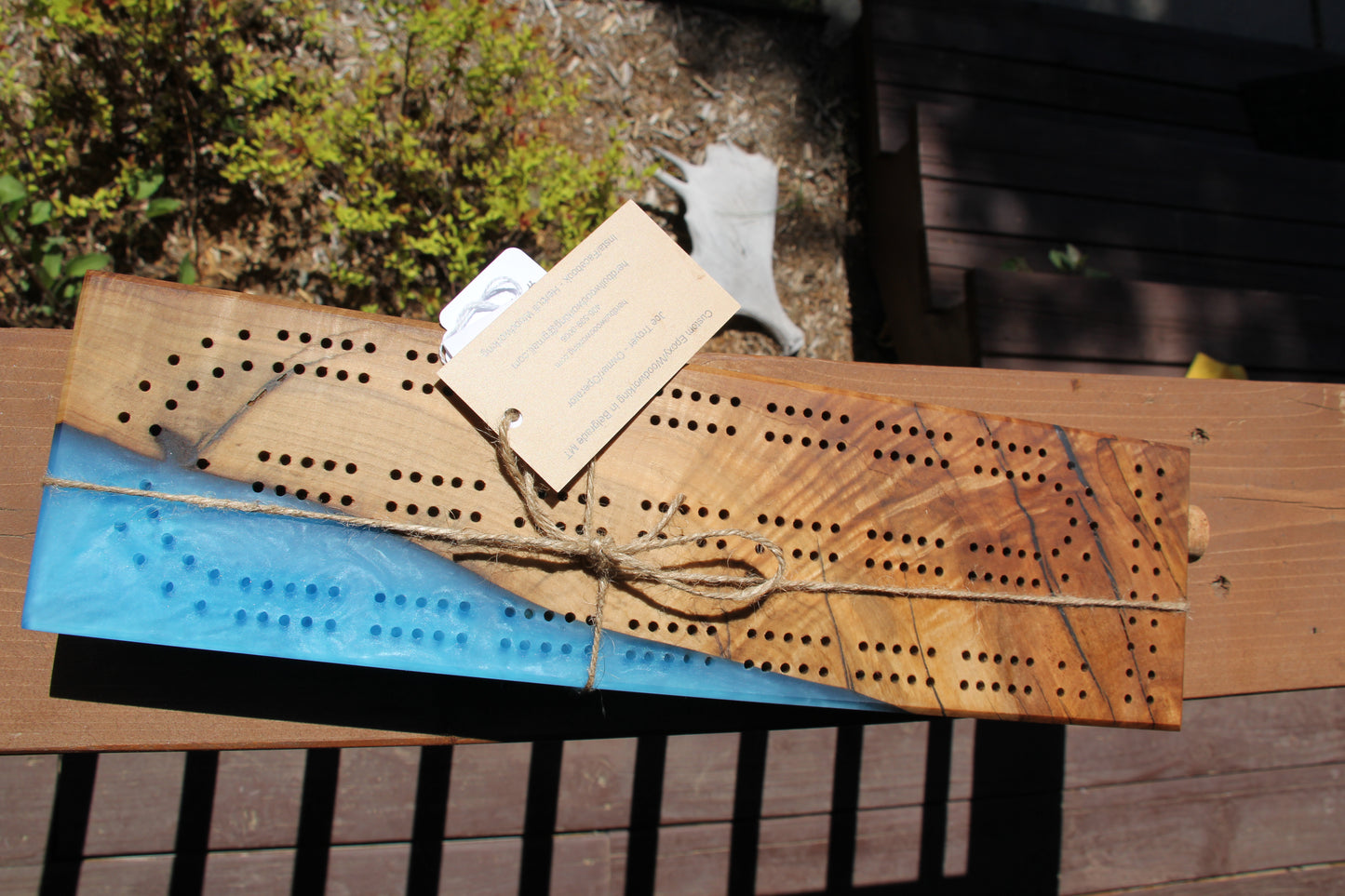 Walnut Epoxy Cribbage Board