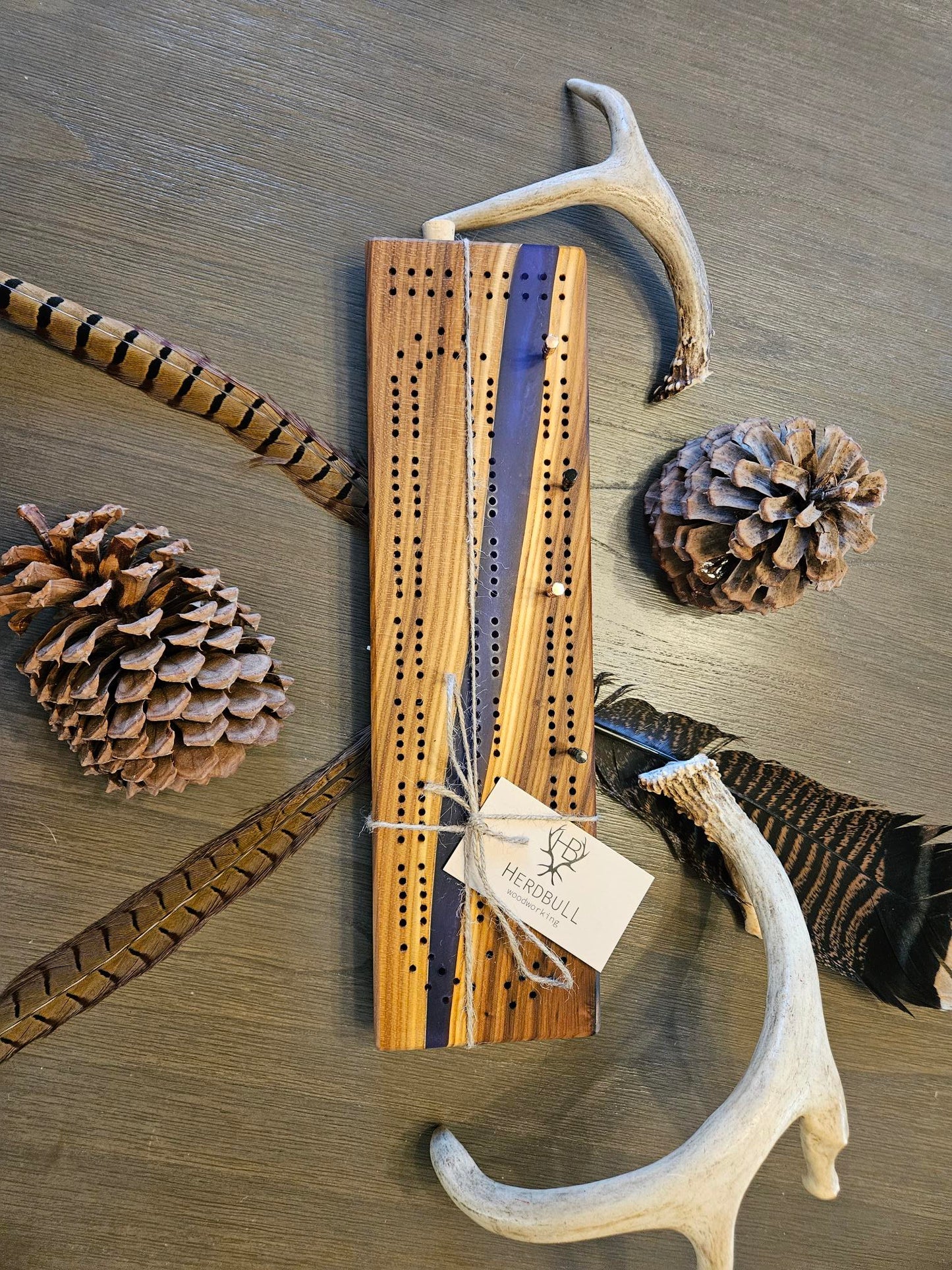 Russian Olive Cribbage Board