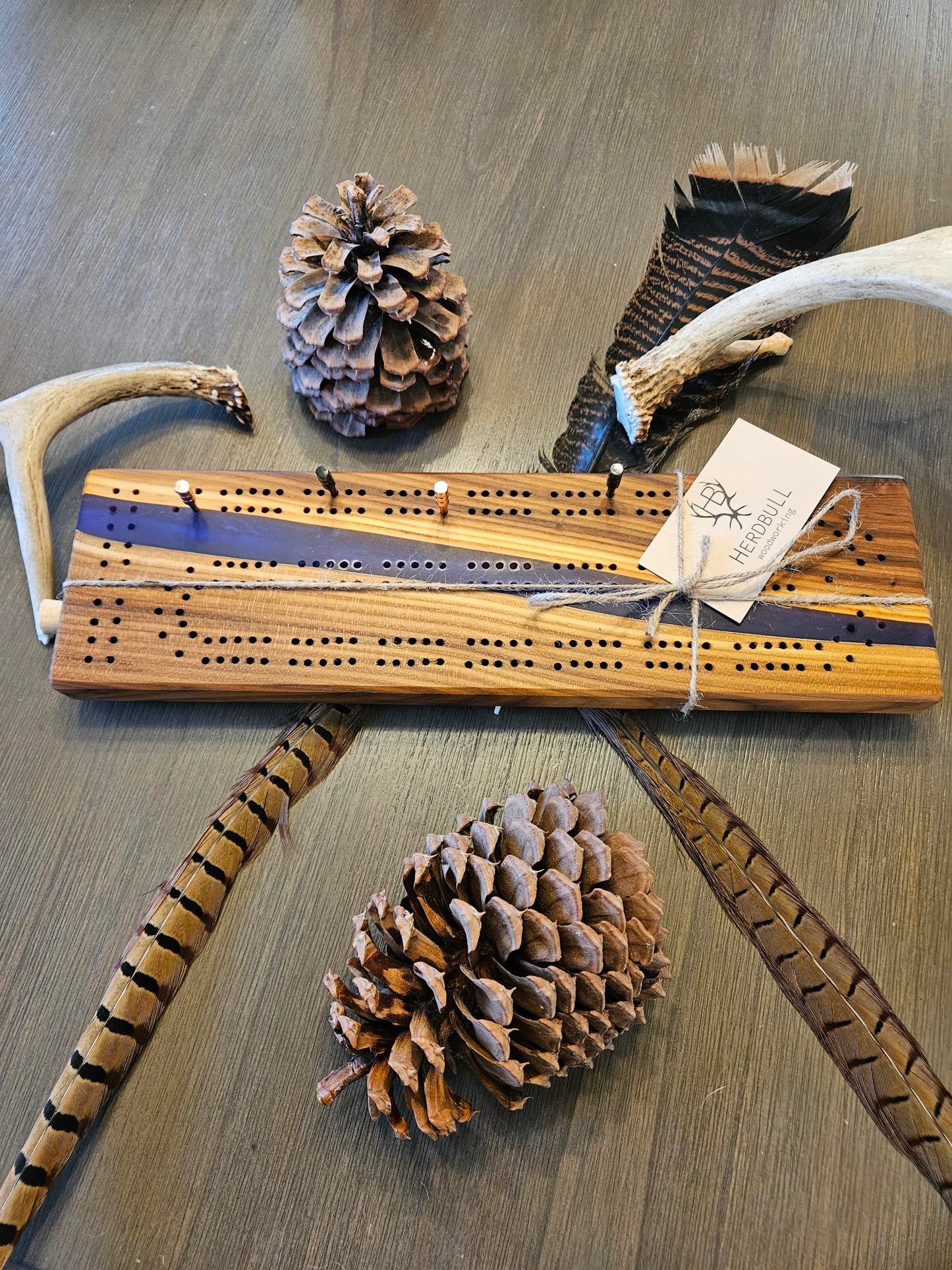 Russian Olive Cribbage Board