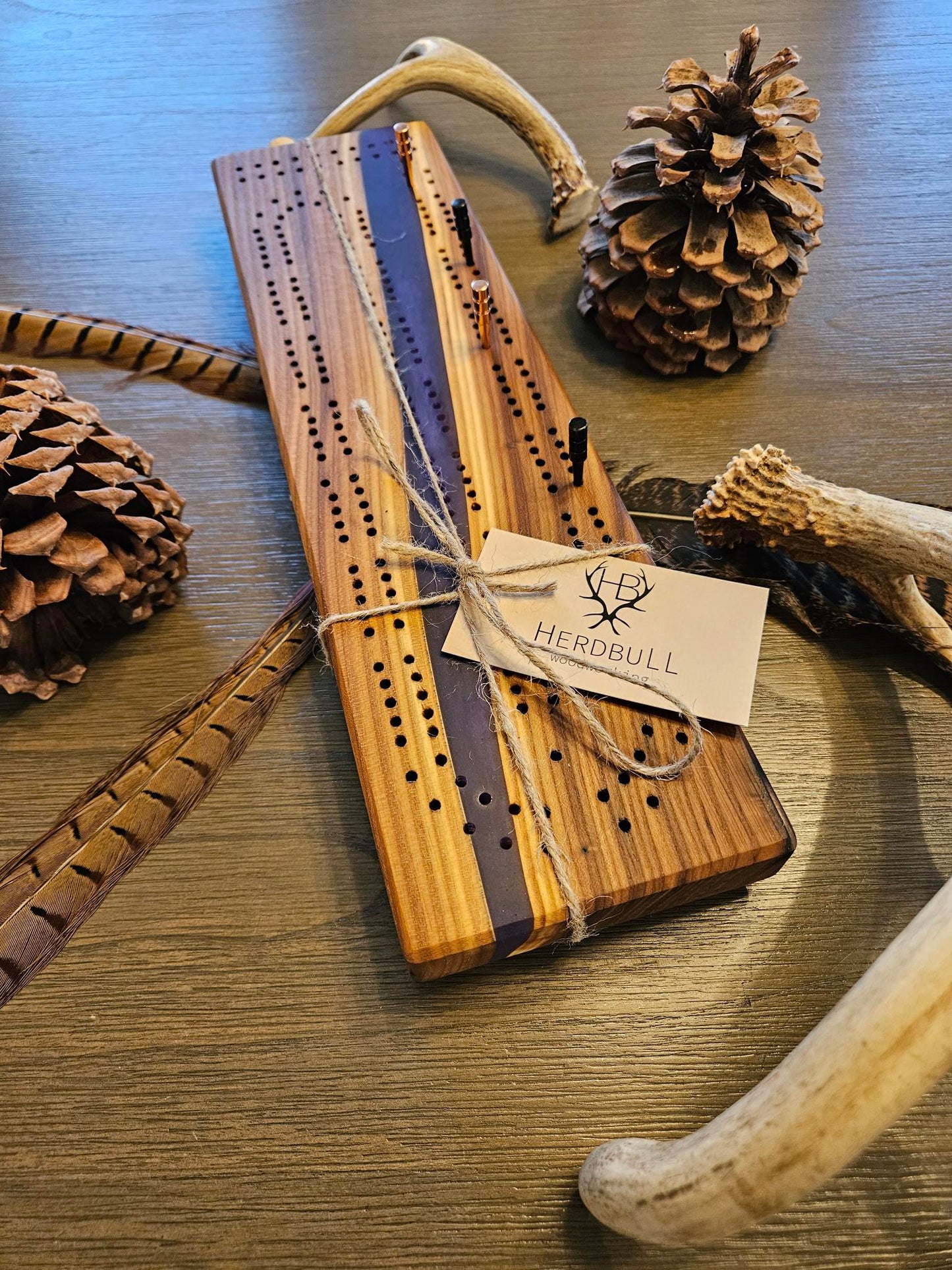 Russian Olive Cribbage Board