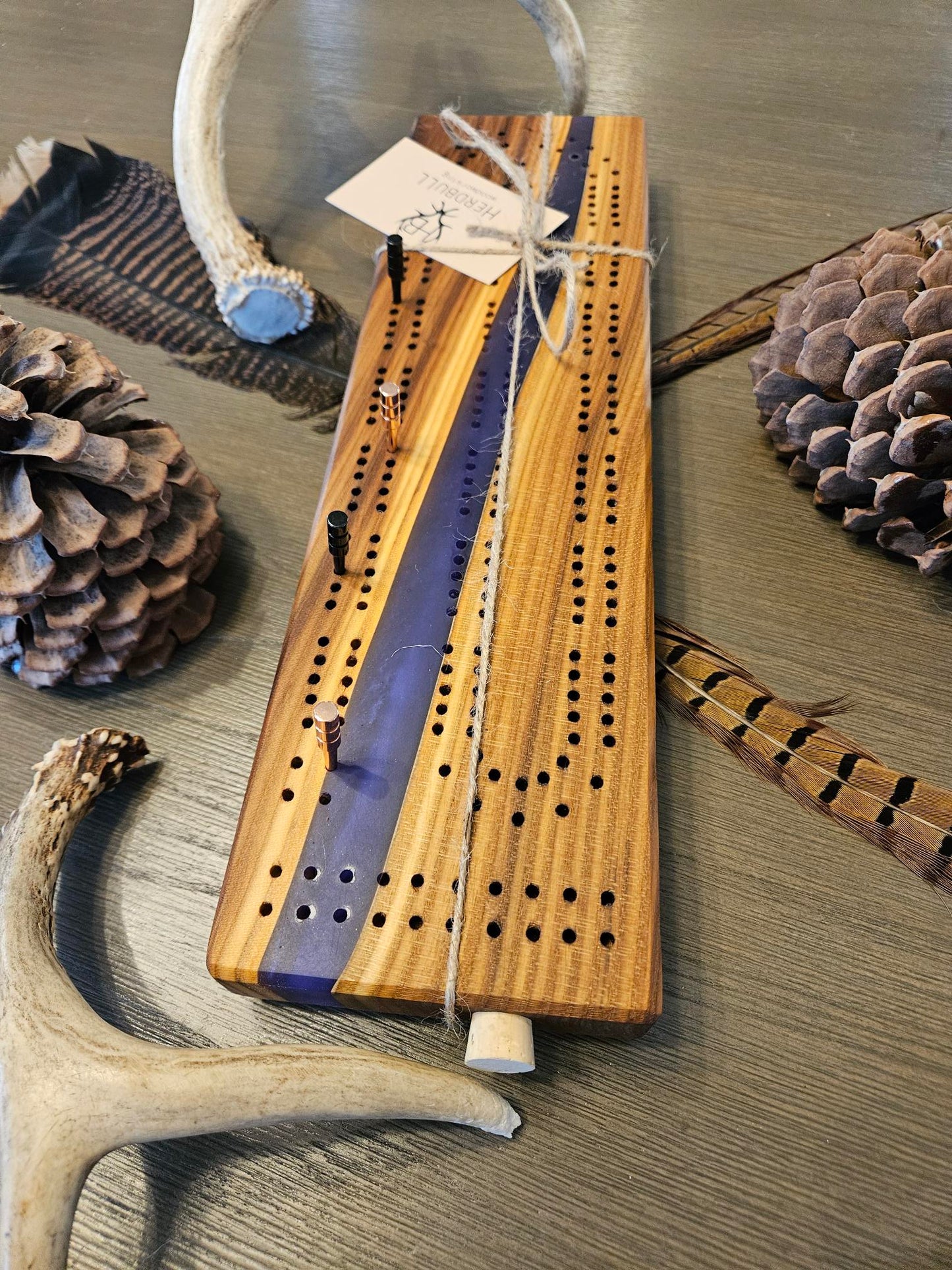 Russian Olive Cribbage Board