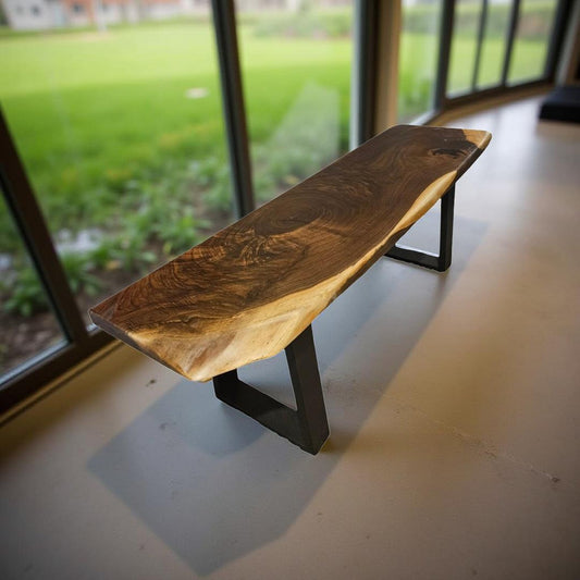 Live Edge Walnut Bench