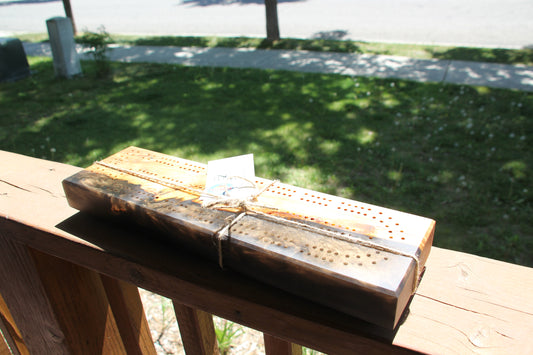 Epoxy Willow Cribbage Board