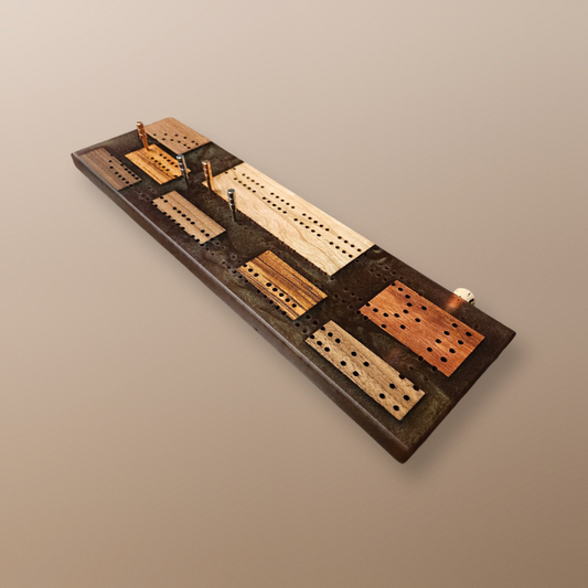 Walnut/Epoxy Cribbage Board