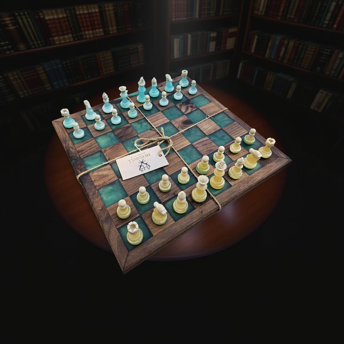 Walnut/Epoxy Chess Set