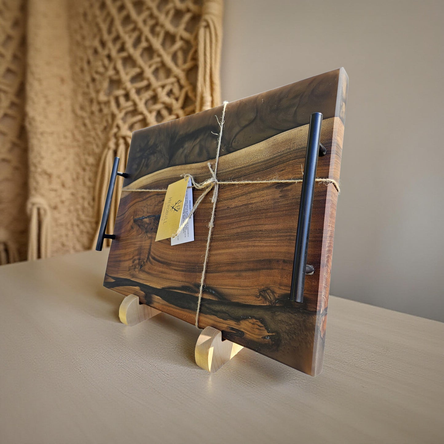 Black Walnut Brown Epoxy Serving Tray